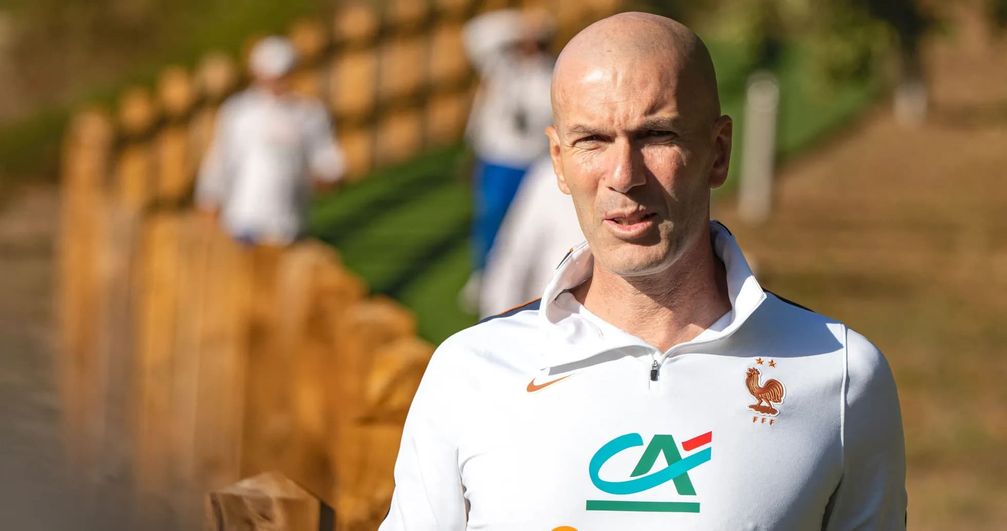 Zinedine Zidane walking near training facility Zinedine Zidane walking near training facility