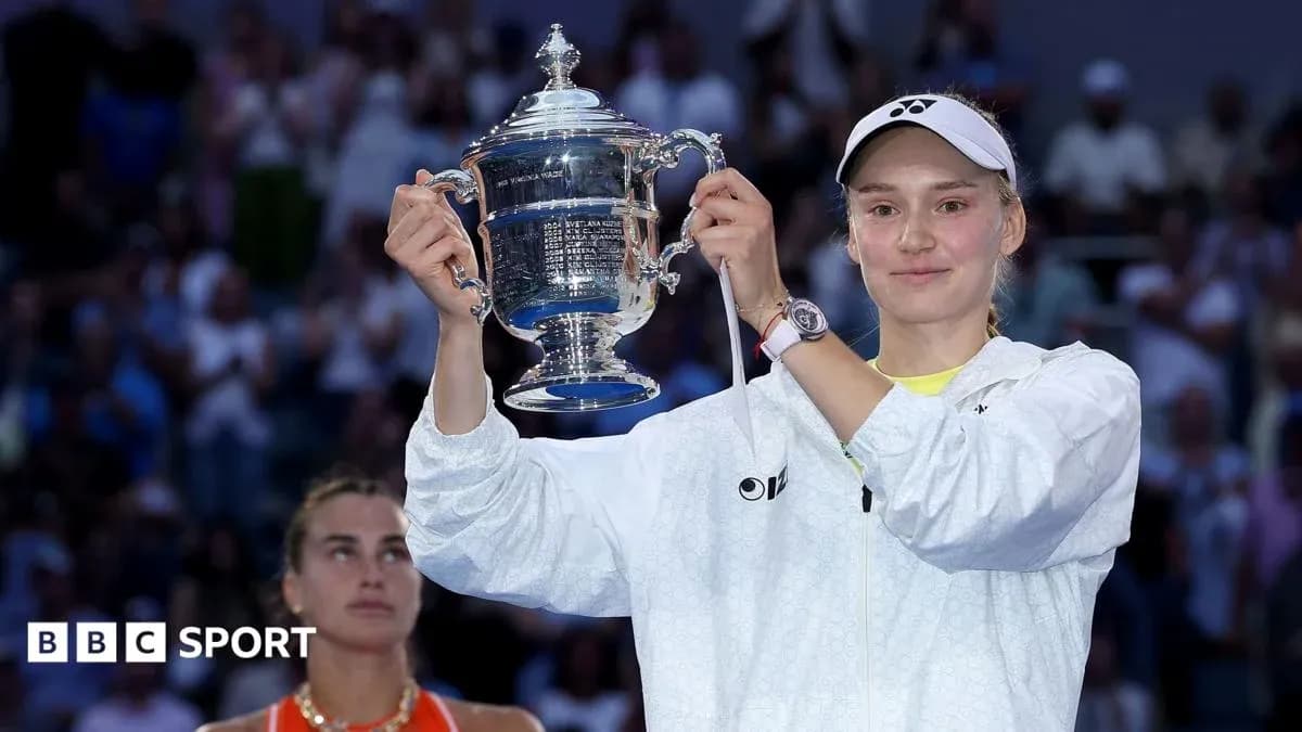 Player holding trophy after winning the match Player holding trophy after winning the match