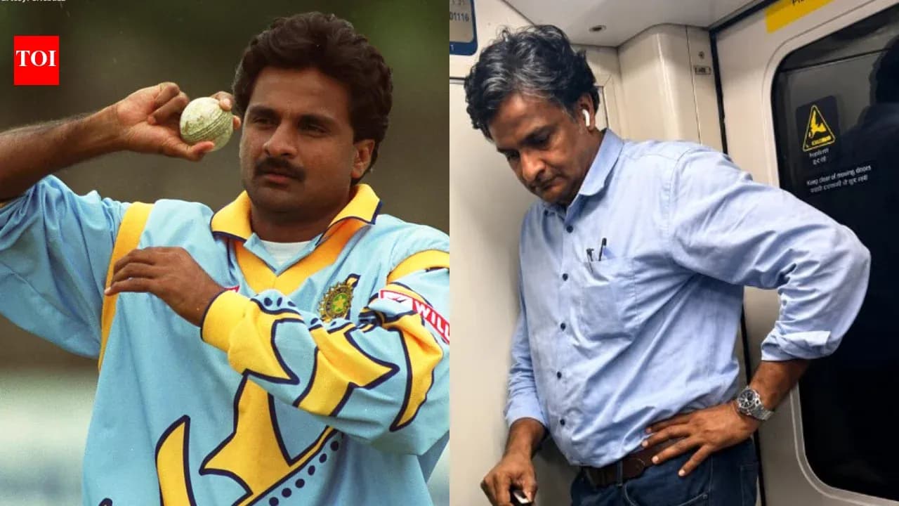 Cricketer bowling and man in subway train Cricketer bowling and man in subway train