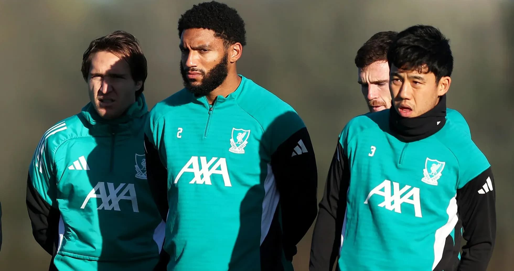 Players in training gear during a training session Players in training gear during a training session