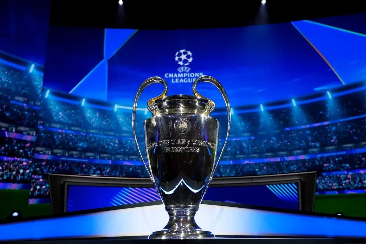 Champions League trophy on display at event Champions League trophy on display at event