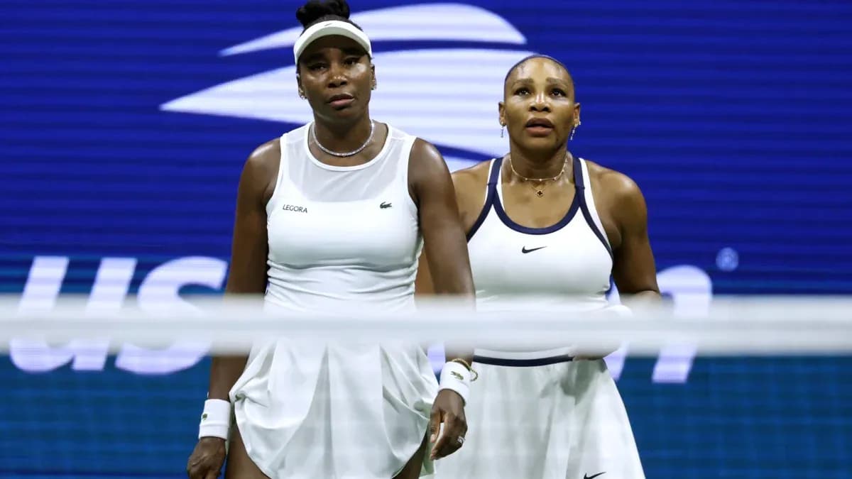 Venus and Serena Williams during tennis match Venus and Serena Williams during tennis match