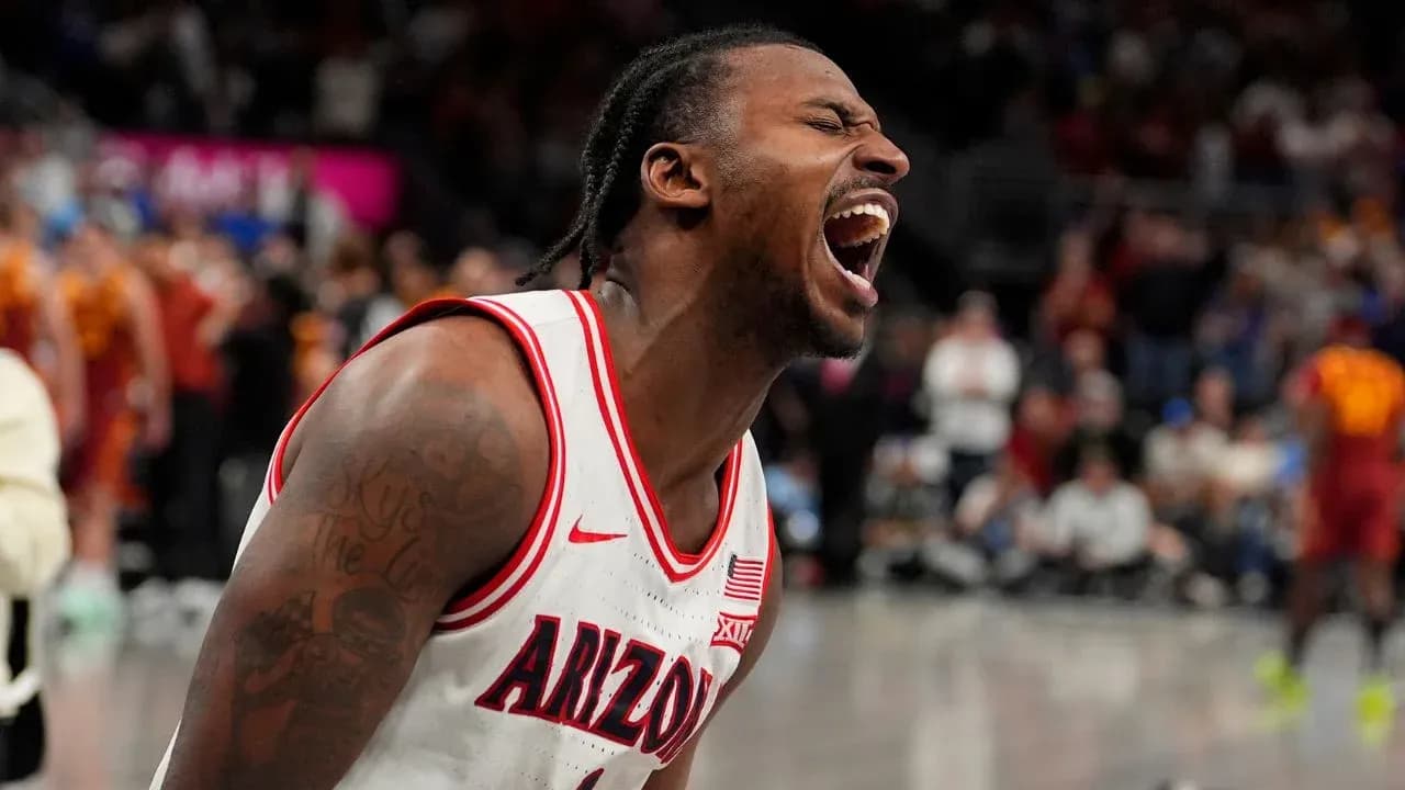 Player celebrating during a basketball game Player celebrating during a basketball game