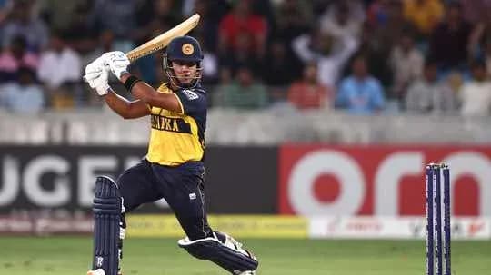 Batsman from Sri Lanka hitting the ball Batsman from Sri Lanka hitting the ball