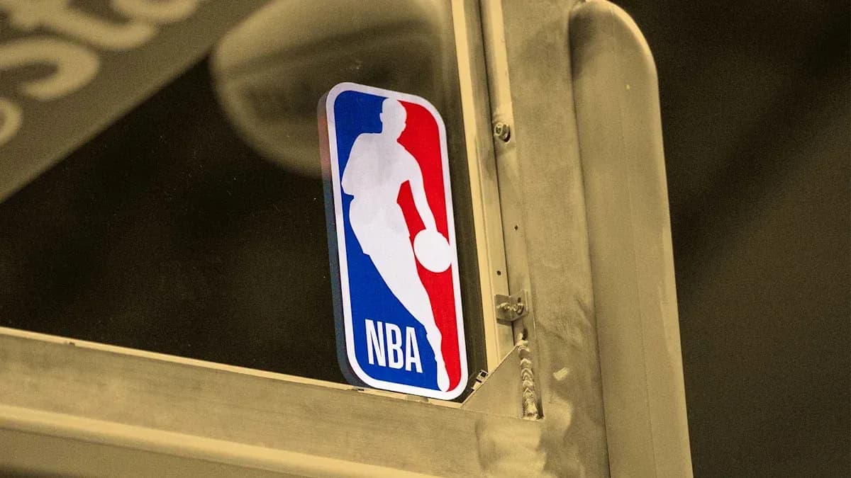 NBA logo sticker on a glass surface NBA logo sticker on a glass surface