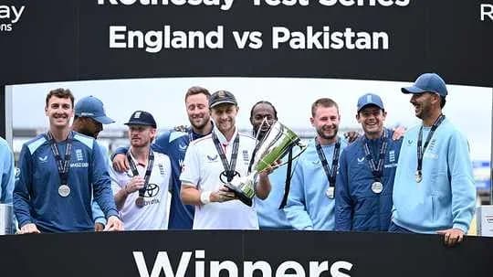 England cricket team celebrating series victory with trophy England cricket team celebrating series victory with trophy