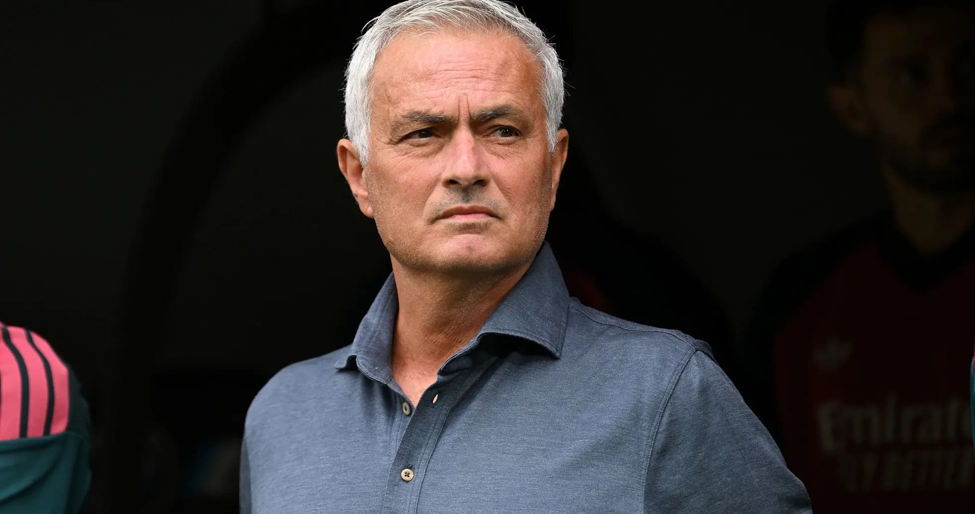 Manager observing from the sidelines during match Manager observing from the sidelines during match