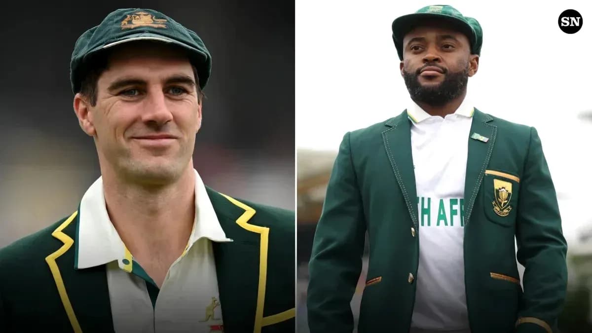 Two cricketers wearing national team blazers and caps Two cricketers wearing national team blazers and caps