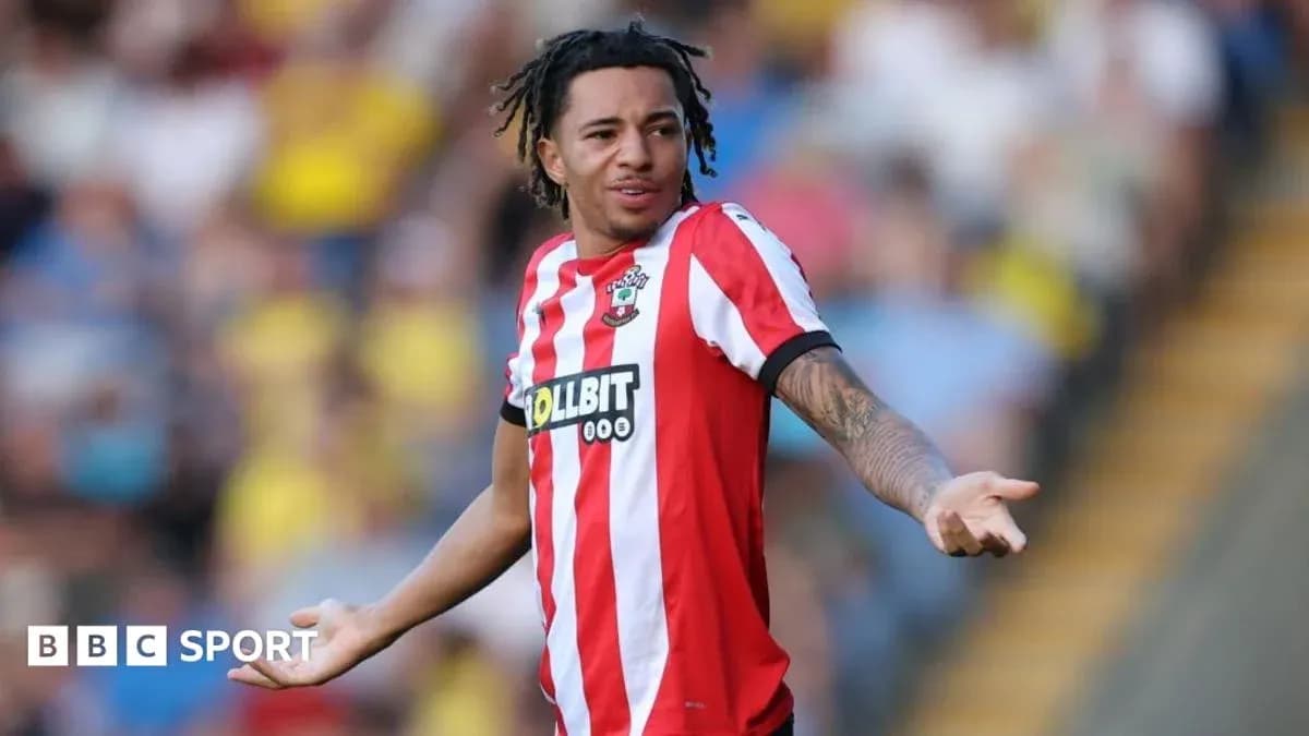 Southampton player gesturing during a match Southampton player gesturing during a match