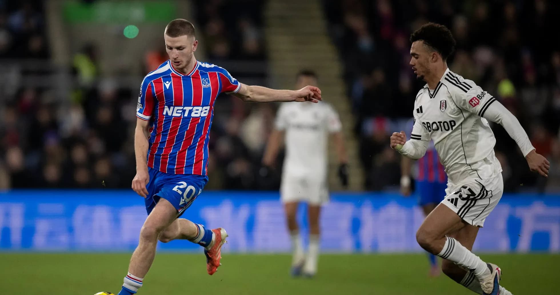 Player dribbling during Fulham vs Crystal Palace match Player dribbling during Fulham vs Crystal Palace match