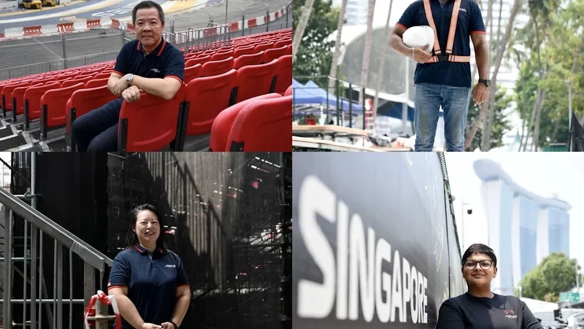 Four individuals in various roles at event venue Four individuals in various roles at event venue