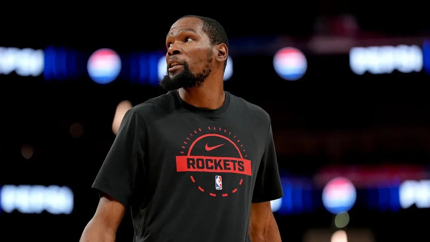 Player wearing Rockets shirt during warm-up session Player wearing Rockets shirt during warm-up session