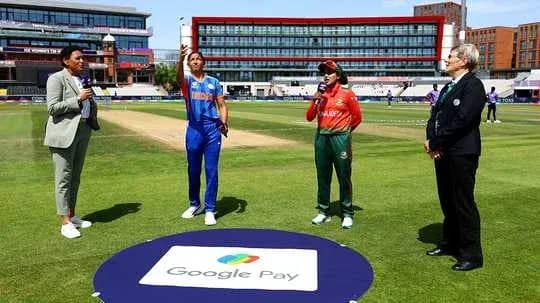 Captains of India and Bangladesh at coin toss Captains of India and Bangladesh at coin toss