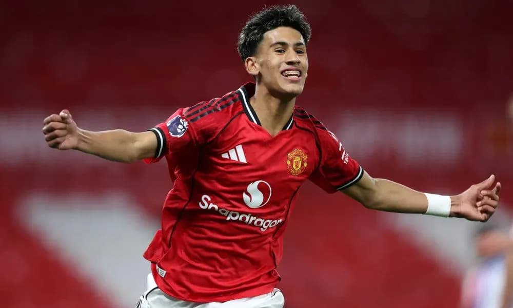 Player celebrating a goal for Manchester United Player celebrating a goal for Manchester United