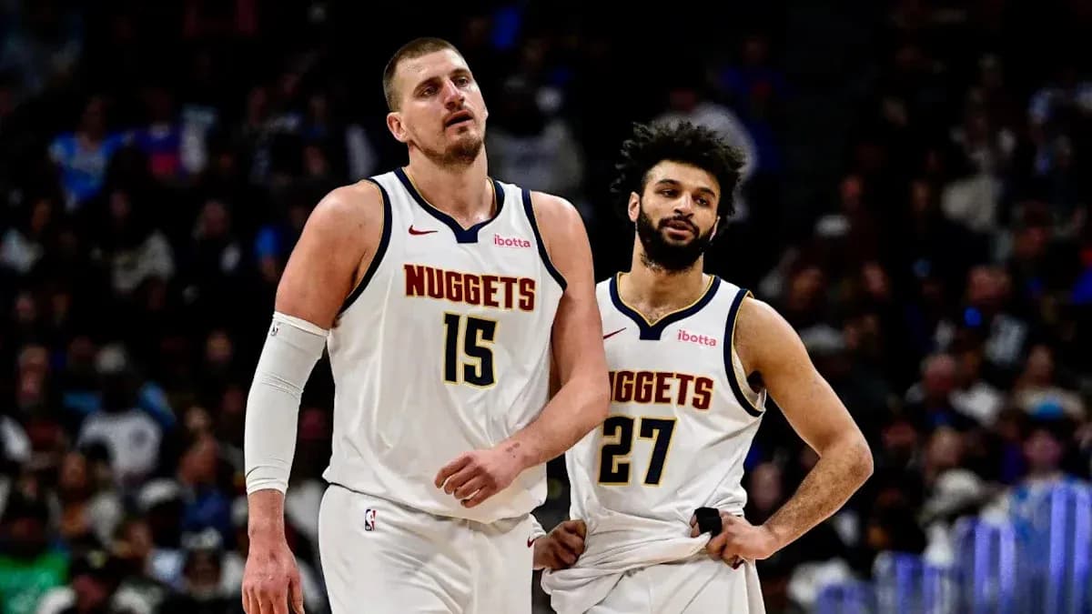 Nuggets players walking off the court during game Nuggets players walking off the court during game