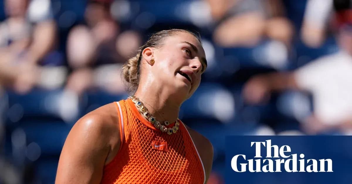 Tennis player reacting during match at outdoor venue Tennis player reacting during match at outdoor venue